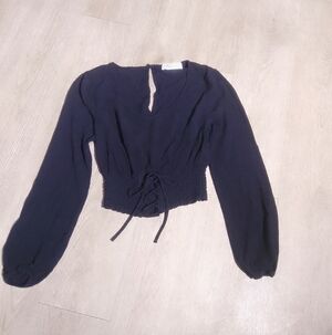 Hollister Navy Long Sleeve Blouse